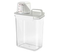 JSMTKJ Dispenser Detersivo Lavatrice Ermetico 1800ml, Distributore Detersivo Contenitore con Misurino Integrato e Guida Graduata Contenitore Detersivo Trasparente per Lavatrice,Lavastoviglie