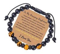 JSNOM Bracciale Regalo per Uomo Compleanno Natale Ispirazione Bracciali con Scatola Regalo e Carta, Gioielli Regali per Fratello Figlio Marito Papà (Boyfriend)