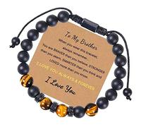 JSNOM Bracciale Regalo per Uomo Compleanno Natale Ispirazione Bracciali con Scatola Regalo e Carta, Gioielli Regali per Fratello Figlio Marito Papà (Brother)