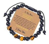 JSNOM Bracciale Regalo per Uomo Compleanno Natale Ispirazione Bracciali con Scatola Regalo e Carta, Gioielli Regali per Fratello Figlio Marito Papà (Man)