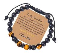 JSNOM Bracciale Regalo per Uomo Compleanno Natale Ispirazione Bracciali con Scatola Regalo e Carta, Gioielli Regali per Fratello Figlio Marito Papà (Bonus Son)