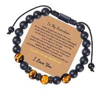 JSNOM Bracciale Regalo per Uomo Compleanno Natale Ispirazione Bracciali con Scatola Regalo e Carta, Gioielli Regali per Fratello Figlio Marito Papà (Grandson)