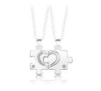 JSNOM Collana Coppia Uomo Donna: Collane Acciaio Lunga, Regalo per Compleanno San Valentino Natale per Ragazzo Fidanzata Famiglia Mamma Papà Amico (A)