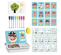 Jsnwernb Gioco di Viaggio Magnetico Puzzle Viso Vestire,Gioco Magnetico Volto Divertente Da Creare - Imparare Sviluppo STEM 3-6 anni,Regalo Compleanno Viaggio Casa Scuola materna 3 6 anni