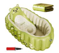 Jsnwernb Vasca da bagno portatile per bambini, da viaggio, gonfiabile, per bambini piccoli, accessorio da doccia pieghevole con pompa per bagno, piscina, casa, viaggi, campeggio, spiaggia, vacanze