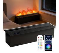 json2xml Camino A Nebbia d'Acqua 3D - Nebbia d'Acqua Tattile, Camino Elettrico A Vapore A 9 Colori, App E Telecomando | Ingresso Acqua Automatico | Spessore del Pannello di Soli 3 Mm 80cm/31.4in