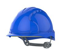 JSP EVO 2 Safety Helmet with Slip Ratchet Adjustment Harness EN 397 Industrial Hard Hat for Building, Construction and Work sites Blue (AJE030000500)