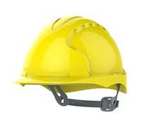 JSP EVO2 Elmetto da Cantiere, Non Ventilato Cricchetto a Scorrimento Giallo