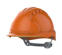 JSP EVO2 Elmetto da Cantiere, Ventilato, Cricchetto a Scorrimento, Arancio