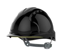 JSP EVO3 Comfort Plus Elmetto, Ventilato, Cricchetto a Scorrimento, Nero