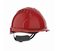 JSP EVO3 Comfort Plus Elmetto, Ventilato, Rotella di Regolazione, Rosso