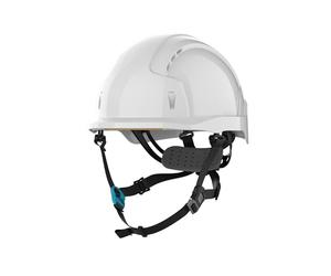 JSP EVOLITE SKYWORKER Casco per Lavori in Quota - Bianco - Calotta ABS - Sottogola 4 Punti - Caschetto da Cantiere - Per Edilizia Alta, Corde e Soccorso - EN 12492 e EN 397