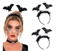 JSRHEEM Pack di 2 Bende Frontali da Pipistrello per Halloween, per Carnevale & Feste, Accessorio per Capelli & Costumi, Decorazione per Testa, per Adulti & Bambini