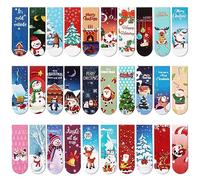 JSRQT 30 Pezzi Segnalibri Magnetici Di Pagine,Christmas Magnet Bookmark Set, Marcatori di Pagina Clip,Segnalibri Magnetici di Pagina Per Lettura Degli Studenti