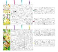 JSRQT 36 Pezzi Segna Libro Colorare Confezione Segnalibri Doppia Faccia Segnalibro in Cartoncino Personalizzato Laurea Particolari Forniture di Lettura Color Your Own Carta Studenti Maestra Bambini
