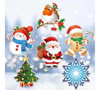 JSRQT 6 Pezzi Magneti Porte a Schermo Natale Adesivo Magnetico Decorativo Christmas Flessibili Decorativi Finestre per Zanzariera Santa Pupazzo di Neve Calamite Protezione Magnetica Screen Door Decals