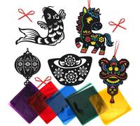 JSRQT Fogli Cellophane Trasparente Anno del Cavallo, 5 Pezzi Fogli di Pellicola Trasparente Colorata, Acetato Trasparenti Colorati, DIY Artigianato Decorazioni, Capodanno Cinese Chinese New Year