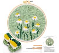 JSRQT Kit di Ricamo per Aghi da Punzonatura, Kit per Principianti per Ricami,Strumento di Punch Needle Embroidery Kit (Fiori e Piante)