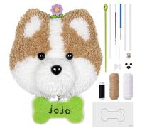 JSRQT Punch Needle Kit, Cane Kit Ricamo Principianti, Ago Magico per Completo, Embroidery Starter Strumento di Ricamo per Principianti Adulti, Aghi da Punzonatura Mestiere, Punto Croce con Telaio