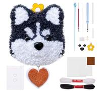 JSRQT Punch Needle Kit, Kit Ricamo Principianti Cane, Ago Magico per Completo, Embroidery Starter Strumento di Ricamo per Principianti Adulti, Aghi da Punzonatura Mestiere, Punto Croce con Telaio