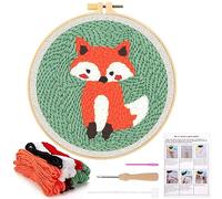 JSRQT Punch Needle Kit Ricamo Starter con Penna a Punzone di per Aghi da Punzonatura Strumento Principianti Bambini Adulti a Punto Croce Mestiere (Volpe)