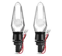 JSRVQKMS 12V 8mm Moto Freccia Spia Di Direzione Indicatore Lampeggiante Lente Completamente Trasparente Luci Ambra motocicletta direzione lampada(2pcs)