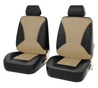 JSRVQKMS Anteriore Set Copri Sedile Per Set di 4 protezioni pelle traspirante seggiolino auto per cuscino supporto per veicoli automobilistici(Beige Black 4 Piece)