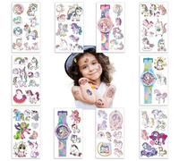 JSTHHTT 10 Pcs Tatuaggi per Bambini, Tatuaggi Temporanei Finti per Bambini, Tatuaggi Temporanei Bambini Stickers Bambini, Cartoni Animati, Tatuaggi, per Ragazze Ragazzi Tatuaggio Feste di Compleanno