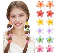 JSTHHTT 12 Pcs Pinze per Capelli Fiori Clip, Fiore Clip Dei Capelli, Ciappo per Capelli Antiscivolo, Molletta Fiore Hawaii, Flower Hair Clips, Accessori per Capelli Spessi, Regali per Donne e Ragazze