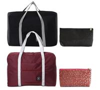 JSTHHTT 2 Pcs Borsa Viaggio Donna, Bagaglio a Mano Borsone da Viaggio Sottosella Pieghevole Borsa da Cabina Borsa Aereo Borsa Palestra, Pieghevole a Tracolla Grande Leggero Valigia a Mano Sportiva