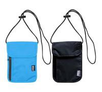 JSTHHTT 2 Pcs Porta Documenti Viaggio,Portadocumenti Borsello da Viaggio con Blocco RFID,Pratico Portadocumenti da Collo per Soldi e Passaporto,Porta Passaporto da Collo,Ideale per Viaggiare,Nero Blu