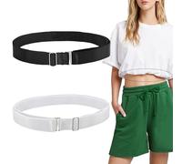 JSTHHTT 2 Pcs Regolabile Crop Tuck Band per Camicie, Invisibile Cintura Elastica Donna Regolabile Cintura Donna, Cintura Elastica Crop Top per Ogni Look, Adatta per la Maggior Parte Delle Donne