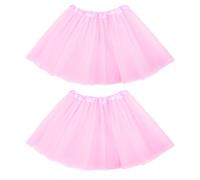 JSTHHTT 2 Pezzi Gonna Tutu da Donna, Classico Elastico 3 Strati Tulle, Vintage per Adulti, per Feste in Maschera Costumi di Halloween Danza (Rosa)