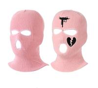 JSTHHTT 2 Pezzi Passamontagna a 3 Fori, Maschera da Sci, Balaclava in Maglia, Copertura di Viso Integrale, Skimask per Uomo e Donna, per Motociclismo,Corsa,Trekking,Alpinismo,Snowboard