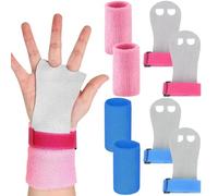 JSTHHTT 2 Set Manopole Paracalli Ginnastica Artistica Bambina con 4 Cinturini la Protezione del Polso Protezione, Paracalli Crossfit Palm Protector Grips, Grip Pad per Cross Training (Rosa, Blu, S)