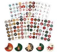 JSTHHTT 216pz Adesivi Natale Natalizi, Etichette Adesive Natalizie, Chiudipacco Etichette Natalizie, Adesivi Natalizi Rotondi, per Pacchetti Pacchi Regalo Biglietti Cartolina d’Auguri Festa di Natale