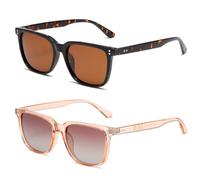 JSTHHTT 2PCS Occhiali Da Sole Da Donna, Polarizzati Occhiali Da Sole Protezione UV400 Per La Guida E I Viaggi, Stile Classico Elegante E Alla Moda