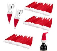 JSTHHTT 30 Pezzi Mini Cappello da Babbo Natale, Cappello di Natale, Decorazione Natalizia, Cappellini Babbo Natale Piccoli, Cappello Natalizio per Decorazioni da Tavola, Cappelli di Babbo Natale