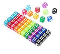 JSTHHTT 50 Pezzi Dadi 14mm 6 Facce Multicolore Acrilici per Giochi da Tavolo e Matematici
