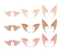 JSTHHTT 9 Paia Orecchie da Elfo Orecchie da Fata Orecchio Elfo in Lattice, Accessori per Orecchio Decorazioni per Cosplay, Mascherate, Anime Party, Halloween, Carnevale, Natale, (Chiaro, Rosa, Scuro)