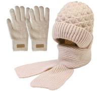 JSTHHTT Cappello E Sciarpa Guanti Donna Invernali, Knit Beanie Loop Sciarpa, Cappello Sciarpa Elastica Da Donna, Winter Warm Knitted Berretto, Beanie Caldo Fodera In Peluche, Guanti Caldi Per Touch Sc
