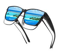 JSTHHTT Occhiali da Sole da Uomo Donna Polarizzati, Occhiali da Sole Uomo, Sovraocchiali da sole, Protezione UV400 per Guidare la Pesca