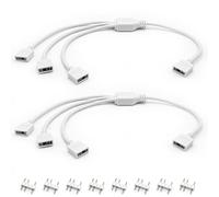Jstincal 2 cavi splitter ARGB bianchi, 5 V, 3 pin, indirizzabili RGB 1 a 3 Y, per chassis del computer, cavi da 1 a 3 ARGB, cavi di prolunga ARGB da 1 a 3, 11,8 pollici