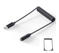 jstma Convertitore microfono TRS a USB C ad alto campionamento ADC 24bit 192kHz Uso per Sony Compact Stereo Lavalier ECMLV1 o Mono Video Mic a telefono Android/Windows10/MacOS Tipo C dispositivo