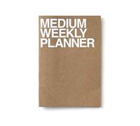 JSTORY Agenda settimanale media posa piatta non datata, copertina flessibile per tutto l'anno, taglia unica Kraft