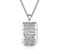 Jstud Collana con targhetta per cani con scritta in inglese "To My Son di Dad Mom Never Forget How Much I Love You", regalo di compleanno o di Natale, Acciaio inossidabile, Nessuna pietra preziosa