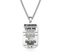 Jstud Collana con targhetta per cani con scritta in inglese "To My Son di Dad Mom Never Forget How Much I Love You", regalo di compleanno o di Natale, Acciaio inossidabile, Nessuna pietra preziosa
