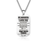 Jstud Collana con targhetta per cani con scritta in inglese "To My Son di Dad Mom Never Forget How Much I Love You", regalo di compleanno o di Natale, Acciaio inossidabile, Nessuna pietra preziosa