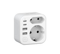 JSVER Adattatore da Viaggio USA, Adattatore Tipo B 2 Scomparti USA Germania Adattatore Spina da Viaggio con 4 Porte USB 2 USB C & 2 USB A (3.4A 17W) Adattatore Presa Tipo B per America Canada Messico