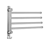 JSVER Bagno Porta Asciugamani 34CM a 4 Rotante Bracci da Muro Acciaio Inossidabile Porta Salviette da Parete Montaggio Porta Asciugamano per Cucina, Servizi igienici, Guardaroba e Bagno